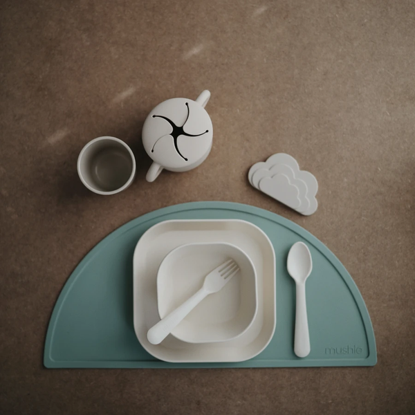 Mushie Square Dinnerware Plates Set of 2 - Ivory