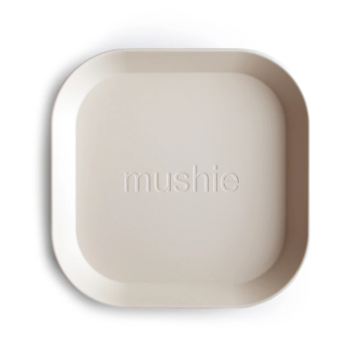 Mushie Square Dinnerware Plates Set of 2 - Ivory