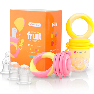 Naturebond Baby Food Feeder Pacifier 2Pcs/Pack - Pink/Yellow