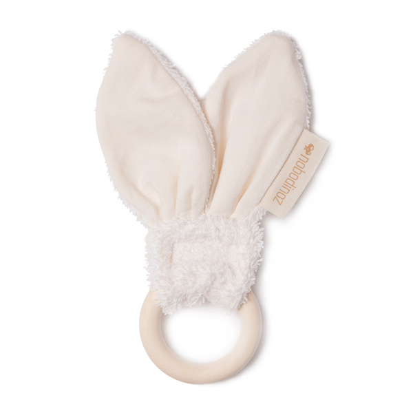 Nobodinoz Bunny Teether Ring Natural