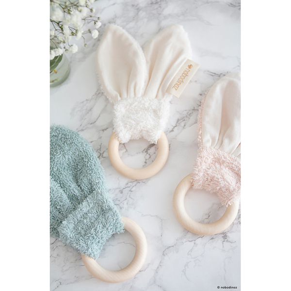 Nobodinoz Bunny Teether Ring Pink