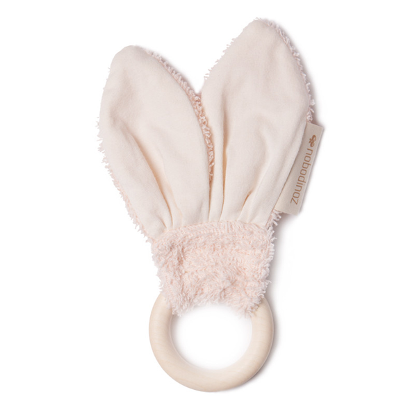 Nobodinoz Bunny Teether Ring Pink