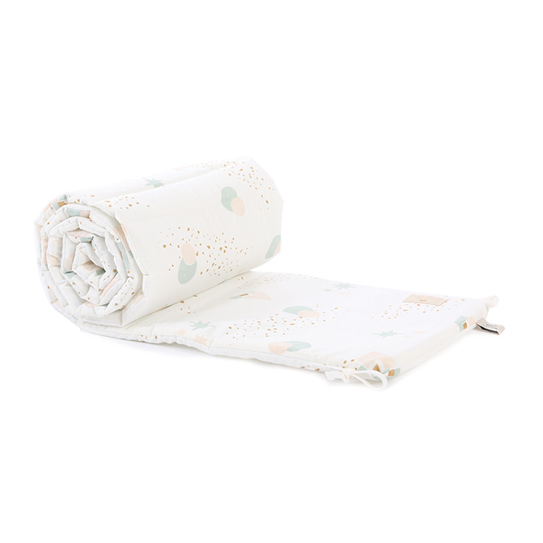 Nobodinoz Nest Cot Bumper Aqua Eclipse/ White