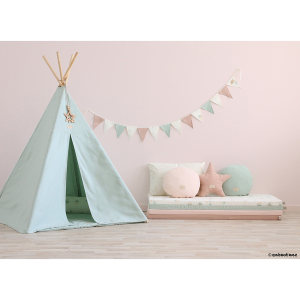 Nobodinoz Phoenix Teepee - White Bubble/Aqua