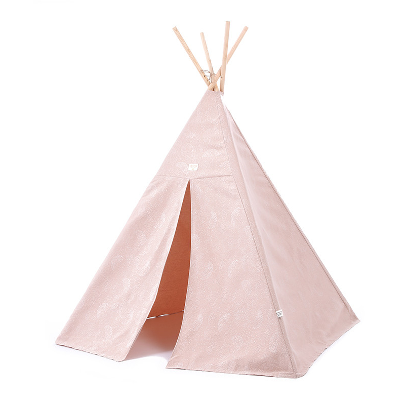 nobodinoz tent Nobodinoz Phoenix Teepee - White Bubble/Misty Pink