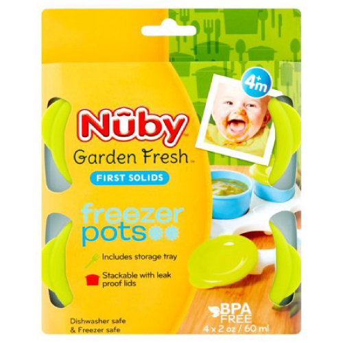 Nuby Garden Fresh Freezer Pots - Red/Yellow