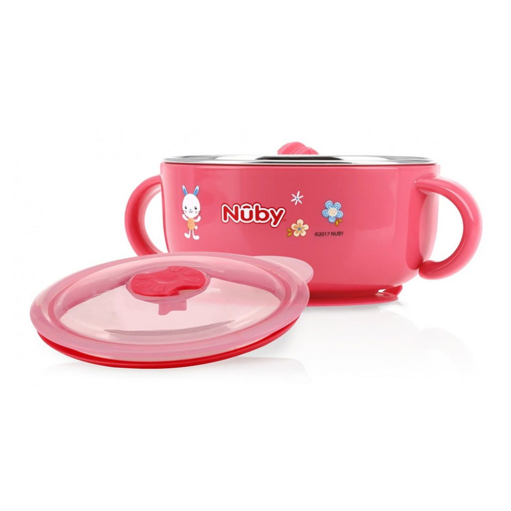 Nuby Gobelet thermos paille souple et bouton push en Tritan™ - rose -  Babyboom Shop