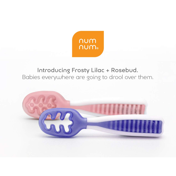 Numnum Pre-Spoon Silicone Gootensils (First Stage + Second Stage) - Lilac/Rosebud
