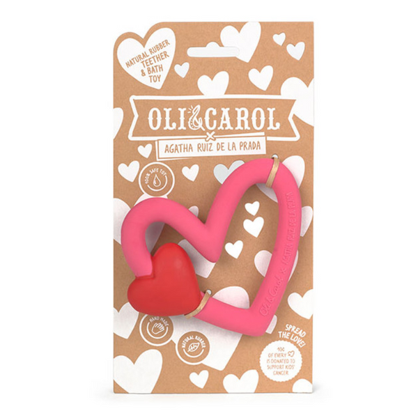 Oli & Carol - 巴塞隆拿 100%天然橡膠牙膠玩具/沖涼玩具 - Heart Agatha Ruiz De La Prada