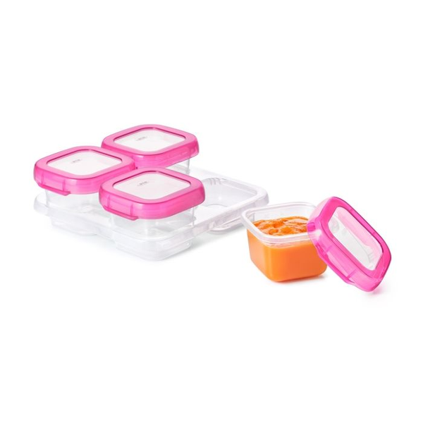 Oxo Tot 矽膠食物儲存格 4 Oz - 粉紅色