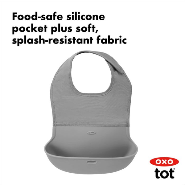 Oxo Tot Roll-Up Bib – Grey