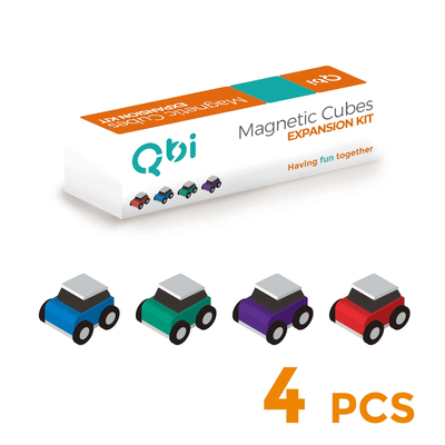 Qbi 磁吸軌道玩具車 - 4色玩具車 擴充配件