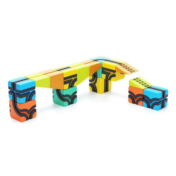 Qbi 磁吸軌道玩具車 - 雙色斜坡 擴充配件 (6件裝)