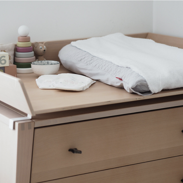 Red Castle Changing Mat - Fleur De Coton ® Pearl Grey