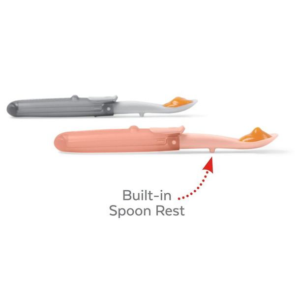 Skip Hop Easy-Fold Travel Spoons - Grey/Soft Coral