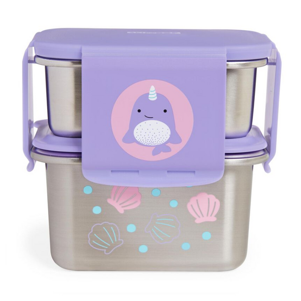 Skip Hop Zoo Stainless Steel Lunch Kit - Narwhal
