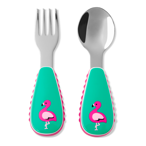 Skip Hop Zootensils Fork & Spoon – Flamingo