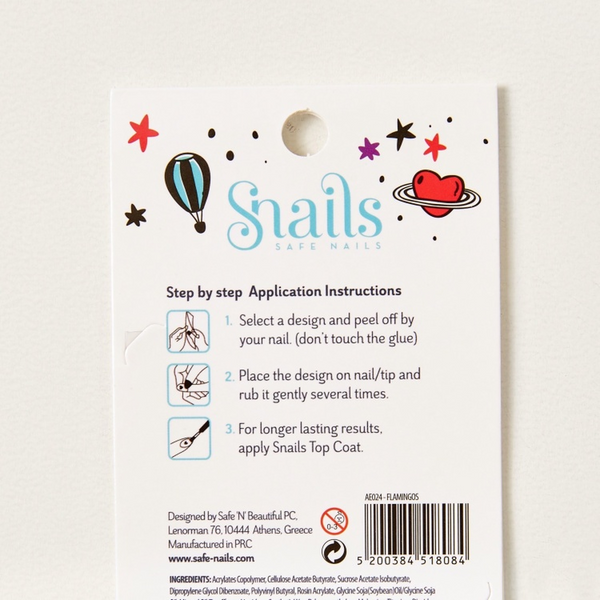 Snails Nail Sticker - Flamingo