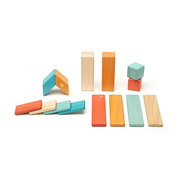 Tegu Classics Magnetic Wooden Blocks 14-Piece Set – Sunset