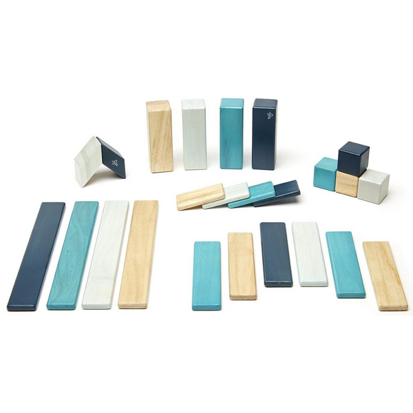 Tegu Classics Magnetic Wooden Blocks 24-Piece Set – Blues