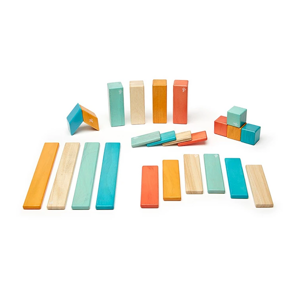 Tegu Classics Magnetic Wooden Blocks 24-Piece Set – Sunset