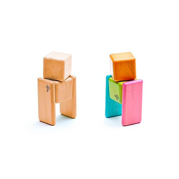 Tegu Original Pocket Pouch Magnetic Wooden Blocks (8pcs) - Tints