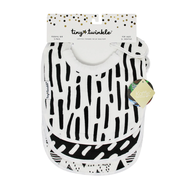 Tiny Twinkle Feeder Bib 3Pk - Black & White Set