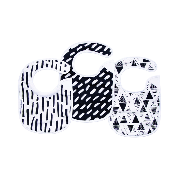 Tiny Twinkle Feeder Bib 3Pk - Black & White Set