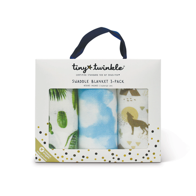 Tiny Twinkle Kaffle韓式提花編織紗巾 (3件裝) – 仙人掌/小狼/藍天白雲