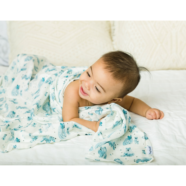 Tiny Twinkle Kaffle韓式提花編織紗巾 – 小熊