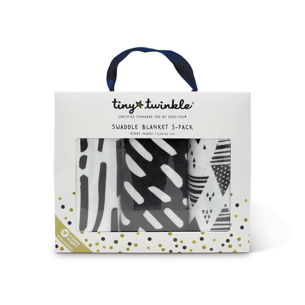 Tiny Twinkle Kaffle韓式提花編織紗巾 (3件裝) – 白條/黑條/三角形