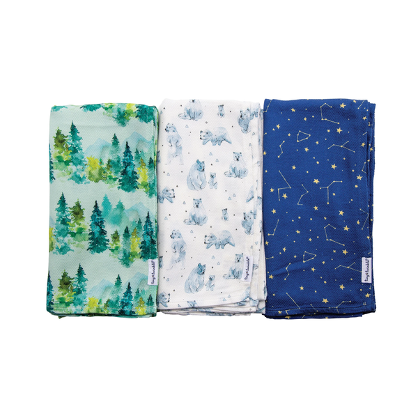 Tiny Twinkle Kaffle韓式提花編織紗巾 (3件裝) – 森林/小熊/星座