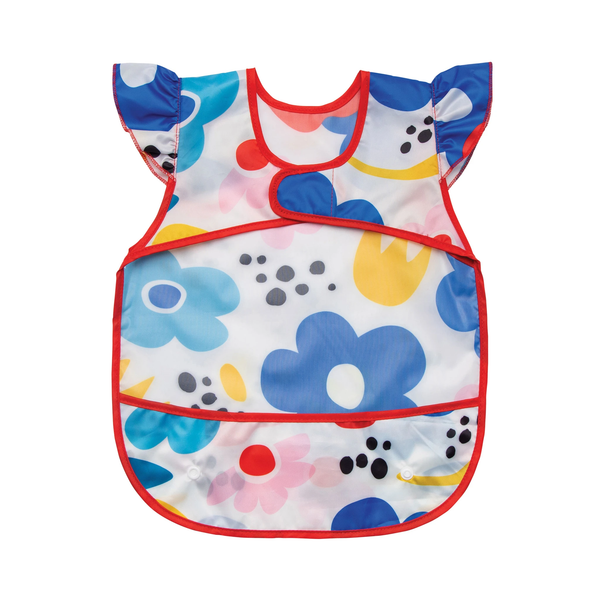 Tiny Twinkle Mess-Proof Apron Bib with Ruffles - Modern Floral