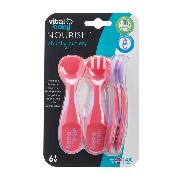 Vital Baby Nourish Chunky Cutlery Set Fizz 4Pk